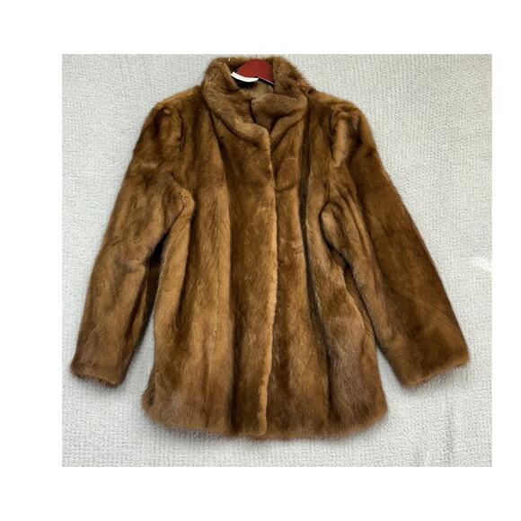 Women's Brown Mink Coat Size XL #57682 - Picture 1 of 3